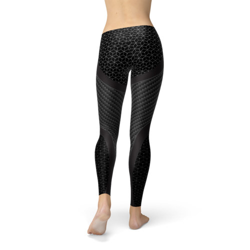 Leggings sportivi in fibra di carbonio da donna