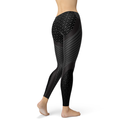 Leggings sportivi in fibra di carbonio da donna