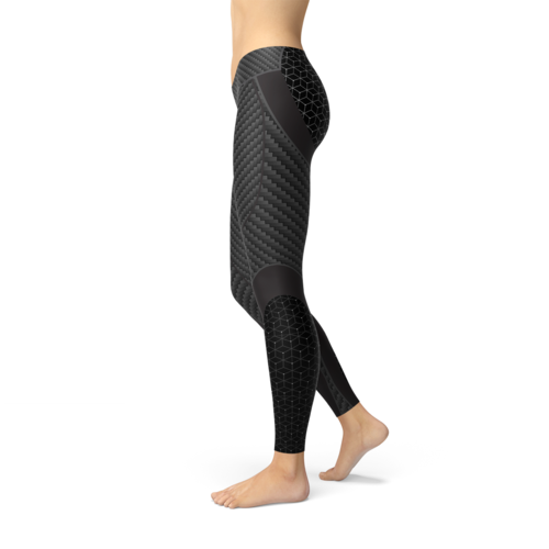 Leggings sportivi in fibra di carbonio da donna