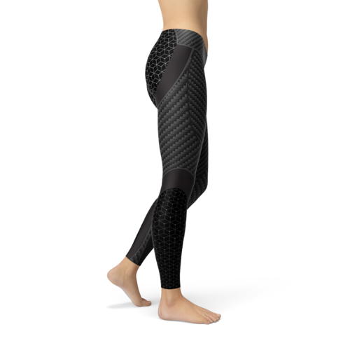 Leggings sportivi in fibra di carbonio da donna