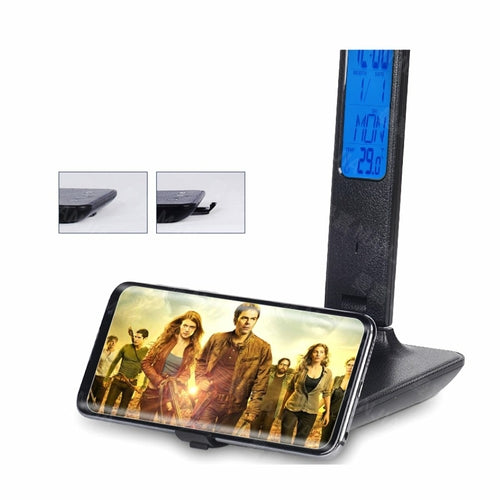 Lampada Plus 3 in 1 con caricabatteria per telefono, orologio e termostato