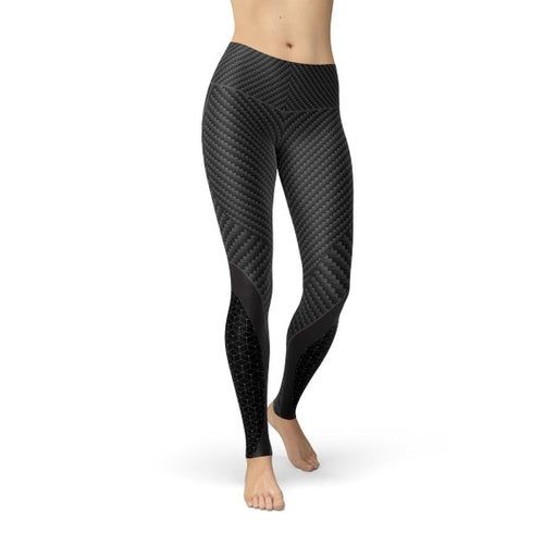Leggings sportivi in ​​fibra di carbonio da donna
